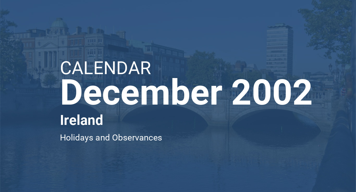 December 2002 Calendar Ireland